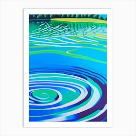 Water Ripples Lake Waterscape Colourful Pop Art 1 Art Print