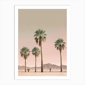 Palm trees peach art Art Print