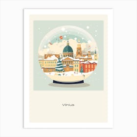 Vilnius Lithuania 3 Snowglobe Poster Art Print