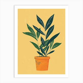 Zz Plant Minimalist Illustration 8 Art Print
