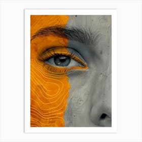 Abstract Of A Woman'S Face Extraordinary femininity woven with threads of gold Art Print