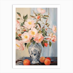 Camellia Flower And Peaches Still Life Painting 1 Dreamy Art Print