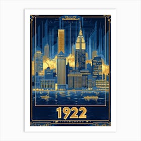 Aihrgdesign A Vintage Travel Poster Of The 1922 New York City 4183b0b0 Cf69 4469 8ca5 539965d7bbec 1 Art Print