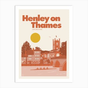 Henley On Thames, Oxfordshire (Orange) Art Print