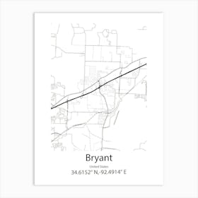 Bryant,United States Minimalist Map 1 Art Print