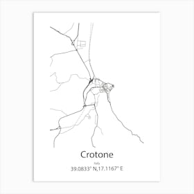 Crotone,Italy Minimalist Map Art Print