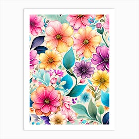 Colorful Flowers 8 Art Print