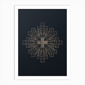 Geometric Gold Glyph Abstract on Dark Teal n.0209 Art Print