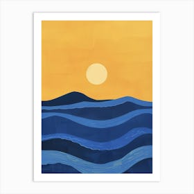 Sunset Over The Ocean 32 Art Print