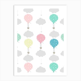 Balloon And Clouds  Art Print