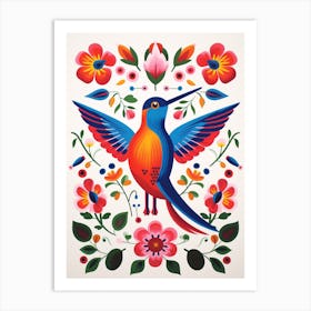 Scandinavian Bird Illustration Hummingbird 3 Art Print