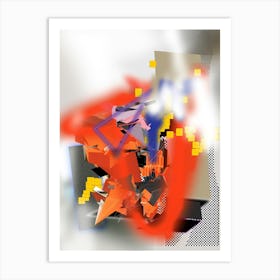 Abstract Mobile Black Yellow Red Art Print