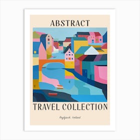 Abstract Travel Collection Poster Reykjavik Iceland 4 Art Print