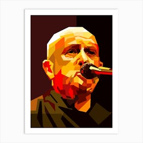 Peter Gabriel British Singer Musician Vintage Illustration Art Print