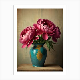 Peonies In A Vase 6 Art Print