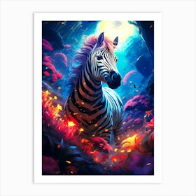 Zebra In The Forest Art Print