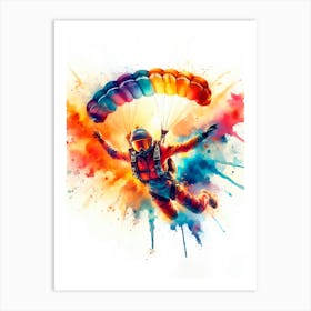 Parachute in watercolor Art Print