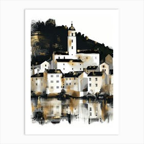 Town By The Water Art Print