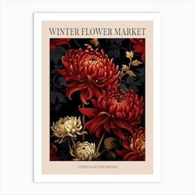 Chrysanthemums 6 Winter Flower Market Poster Art Print