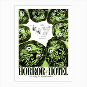 Horror Hotel, Zombies, Movie Poster Art Print