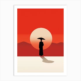 Geisha in the Sunset Art Print