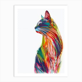 Colorful Cat Canvas Print Art Print