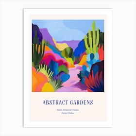 Colourful Gardens Desert Botanical Garden Usa 2 Blue Poster Art Print
