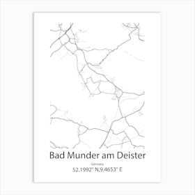 Bad Munder Am Deister,Germany Minimalist Map Art Print