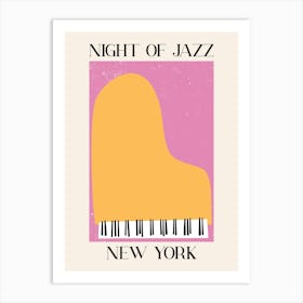 New York Jazz Pink Art Print