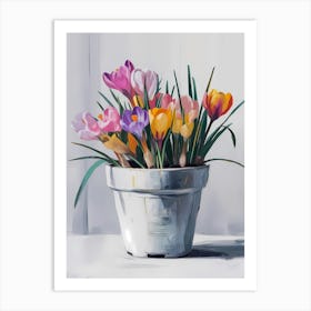 Spring Flowers In A Pot Art Print