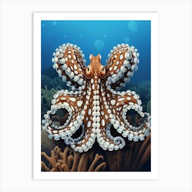 Mimic Octopus Illustration 6 Art Print