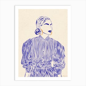 Woman In Blue 9 Art Print