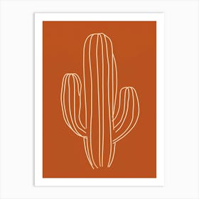 Cactus Line Drawing Golden Barrel Cactus 2 Art Print