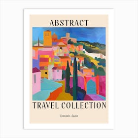 Abstract Travel Collection Poster Granada Spain 4 Art Print