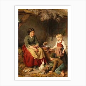 Family In A Hut Art Print