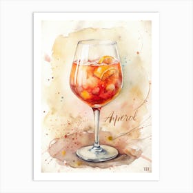 Aperol Watercolor Paitning Art Print