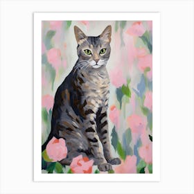 A Egyptian Mau Cat Painting, Impressionist Painting 4 Art Print