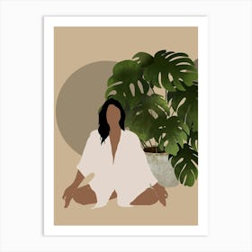 Woman In Yoga Pose Art Print