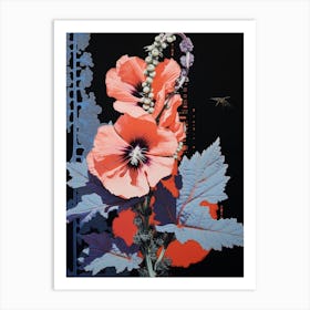 Surreal Florals Hollyhock 2 Flower Painting Art Print