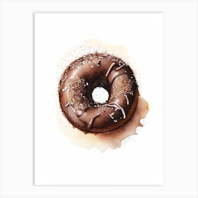 Chocolate Coconut Donut Cute Neon 3 Art Print