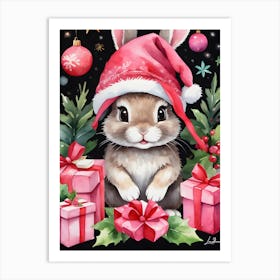 Cute little Christmas bunny Art Print