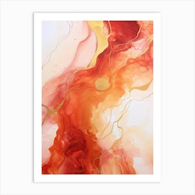 Red, Orange, Gold Flow Asbtract Painting 2 Art Print