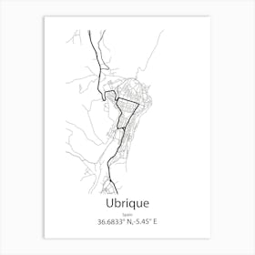 Ubrique,Spain Minimalist Map Art Print