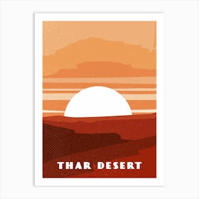 Thar desert. India, Pakistan — Retro travel minimalist poster Art Print