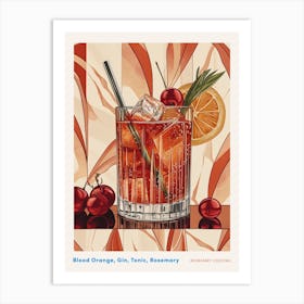 Art Deco Rosemary Cocktail 2 Poster Art Print