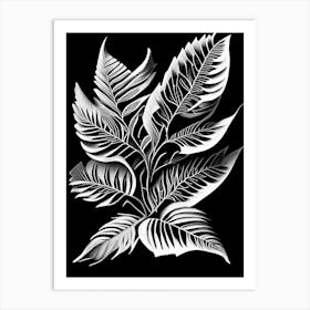 Cassia Leaf Linocut 1 Art Print