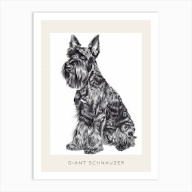 Giant Schnauzer Line Sketch 2 Poster Art Print