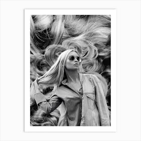 Woman With Long Hair Art Print