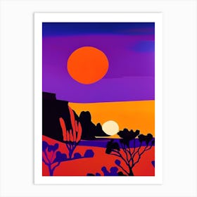 Block Colour Desert Sunrise Art Print