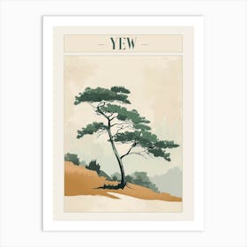Yew Tree Minimal Japandi Illustration 3 Poster Art Print